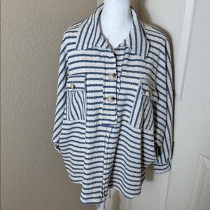 Talulah Blue and White Stripe Top Oversize Size S